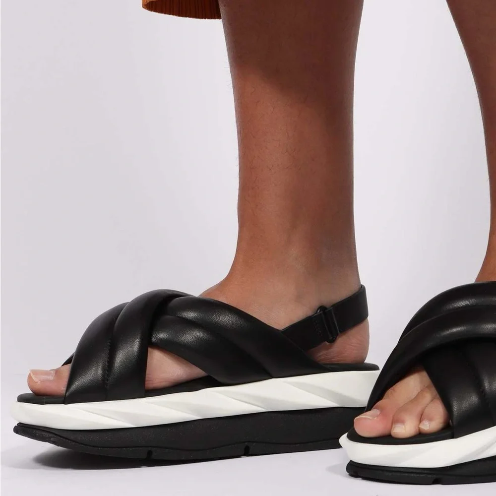 4CCCCEES Cross-Strap Mellow Sandals Black and White Size 39 / 8.5 - Picture 5 of 16